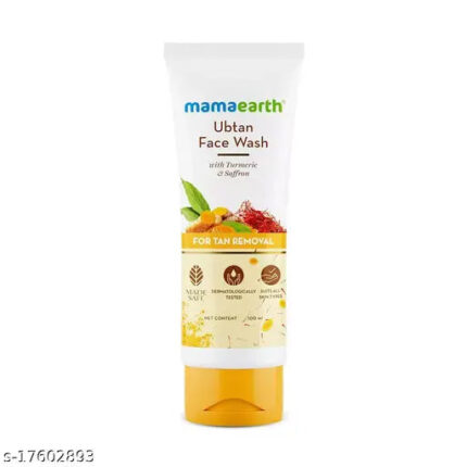 Mamaearth Ubtan Natural Face Wash for Dry Skin with Turmeric & Saffron for Tan removal and Skin brightning 100 ml
